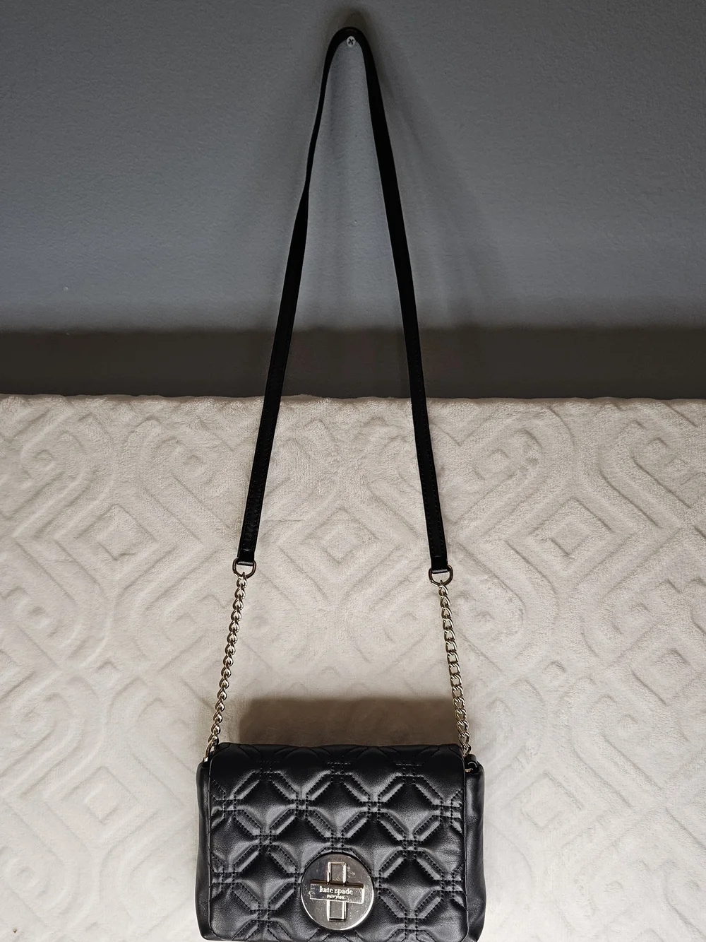 Kate Spade Black Quilted Leather Crossbody Bag